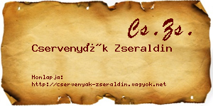Cservenyák Zseraldin névjegykártya